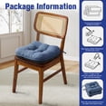 thumbnail image 6 of XIECUVA Chair Cushions for Dining Chairs, Set of 4, Memory Foam Kitchen Chair Cushions with Quilted Non-Slip Rubber Backing, 15.5" x 15.5" x 3.5", Dark Blue, 6 of 8