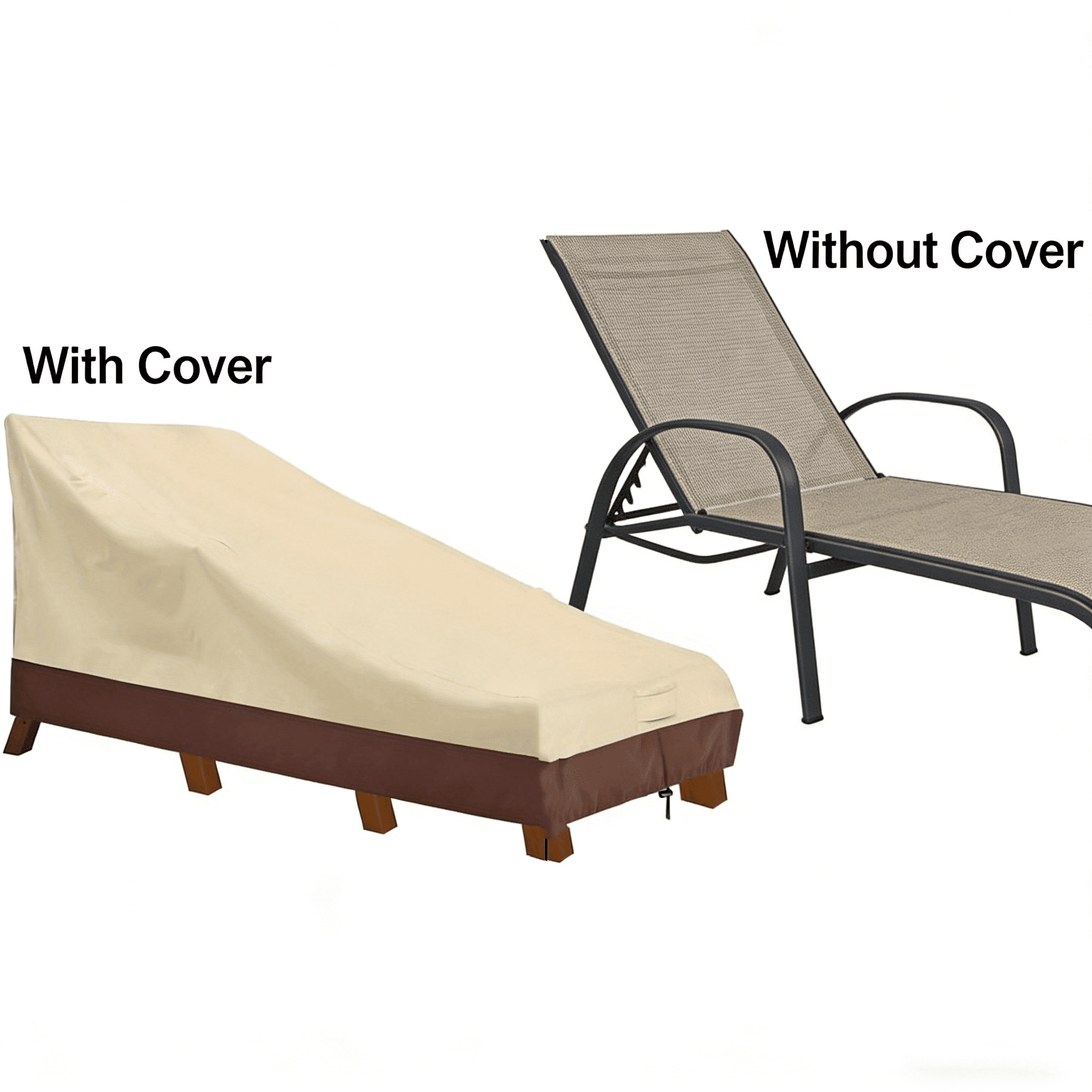 2 Pack Outdoor Lounge Chair Covers, Waterproof Patio Chaise Lounge Covers, Dustproof UV Resistant Furniture Protector