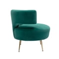 thumbnail image 6 of Accent Chair, Left Round Armchairs with Wide Upholstered, Gold Metal Legs, Polyester Leisure Sofa Chair for Living Room, Bedroom, Hotel, Library, Emerald, 6 of 9