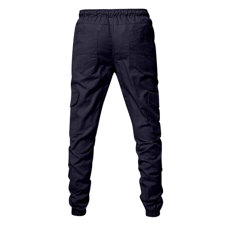 Walmart Men's Slim Fit Elastic Drawstring Cargo Trousers Walmart Men's Slim Fit Elastic Drawstring Cargo Trousers
