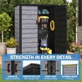 thumbnail image 5 of Shed & Outdoor Storage, 4.2x2.6FT Resin Shed, Patio Tool Storage Cabinet Two Doors Design, Lockable Plastic Small Shed with Floor Shelves for Garden Pool Garage, 5 of 8