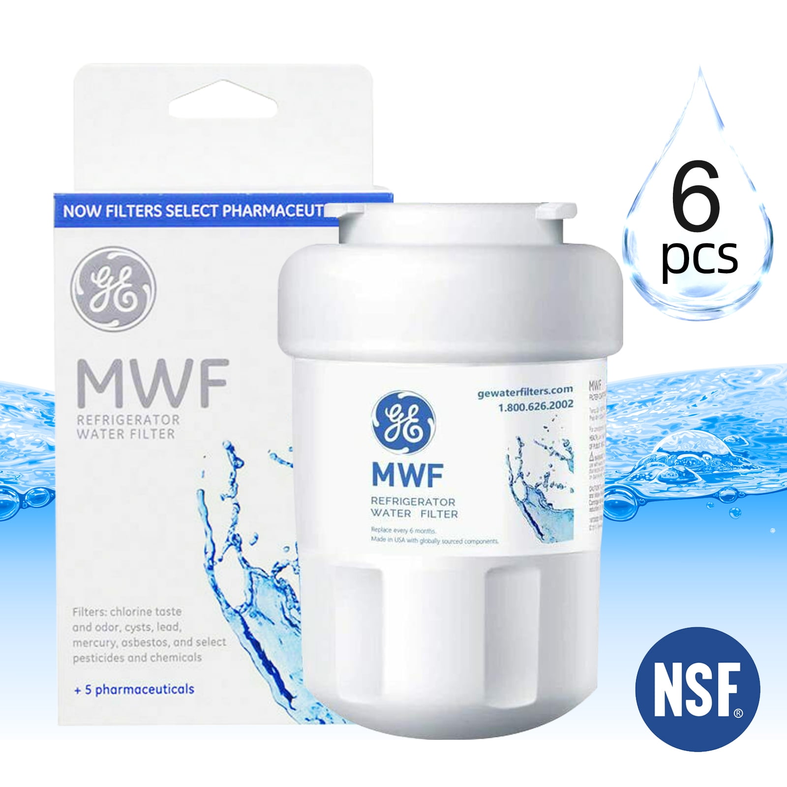 2packs Fits GE MWF MWFP HWF GWF GWF01 GWF06 GWFA Kenmore 46-9991 Water Filter