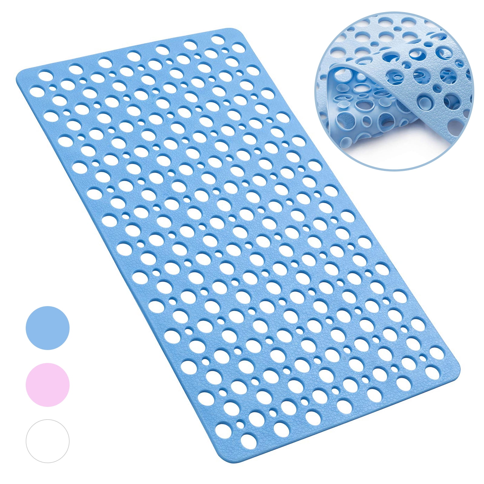 Semfri Bath Tub Shower Mat 30 x 17 inch Extra Soft TPE Kids Bath Mat