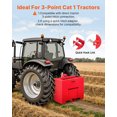 thumbnail image 3 of VEVOR Ballast Box, 3-Point Category 1 Tractor Ballast of 800lbs Capacity, for 2 Inch Hitch Receiver, Heavy-Duty Steel 4.3 ft³ Large Volume Loader Attachment with Sliding Door, Red, 3 of 9