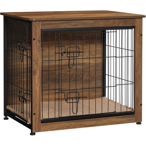 27" Dog Crate Furniture, Dog Kennel Indoor, with Waterproof Cushion