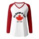 thumbnail image 4 of MHFRRA Camiseta de Manga Larga con Cuello En V y Estampado de La Bandera de Canadá para Mujer Rojo, 4 of 4