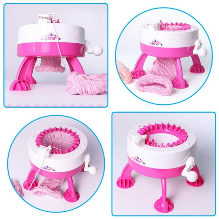 BESLY Kid Girls 22 Needles Knitting Machine Toys Smart 48 Needles Hand-knitted  Round Loom Machine Toys for 5-12 Year Old 