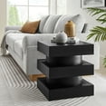 thumbnail image 2 of Coffee Sofa Side End Table, Square, Black, Wood, Living Room Lounge Cafe Lobby Hospitality Restaurant, Modern Contemporary, HB37115, 2 of 8