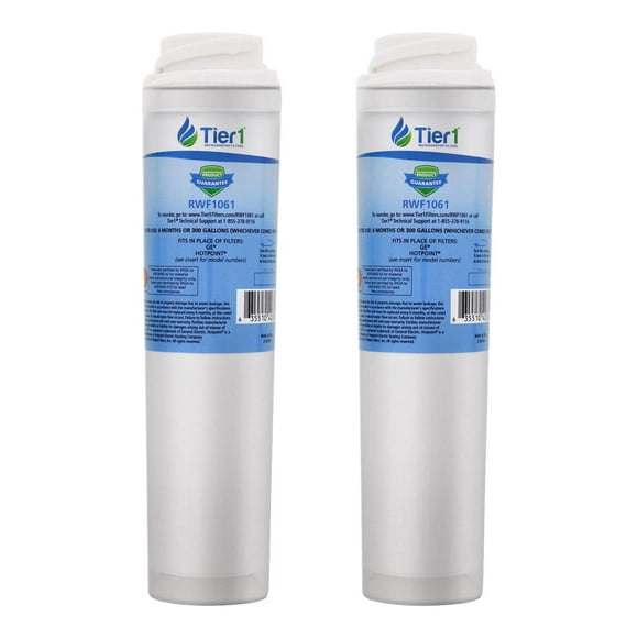 Tier1 GSWF Refrigerator Water Filter 2-pk | Replacement for GE GSWFDS, SmartWater 238C2334P001, Kenmore 46-9914, 469914, 9914, EFF-6023A, AP3418061, Fridge Filter