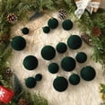 thumbnail image 3 of Yastouay 30Pcs Christmas Ornaments Set,Mix Size Green Velvet Shatterproof Christmas Ball Hanging Xmas Tree for Christmas Decorations, 3 of 7