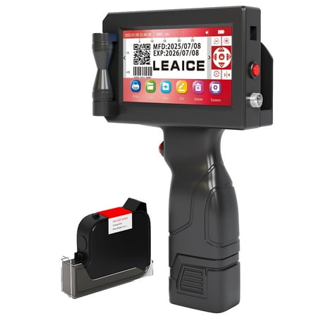 Leaice Handheld Inkjet Printer Gun with Ink Cartridge and 1500 mAh Battery 1 Inch Print height