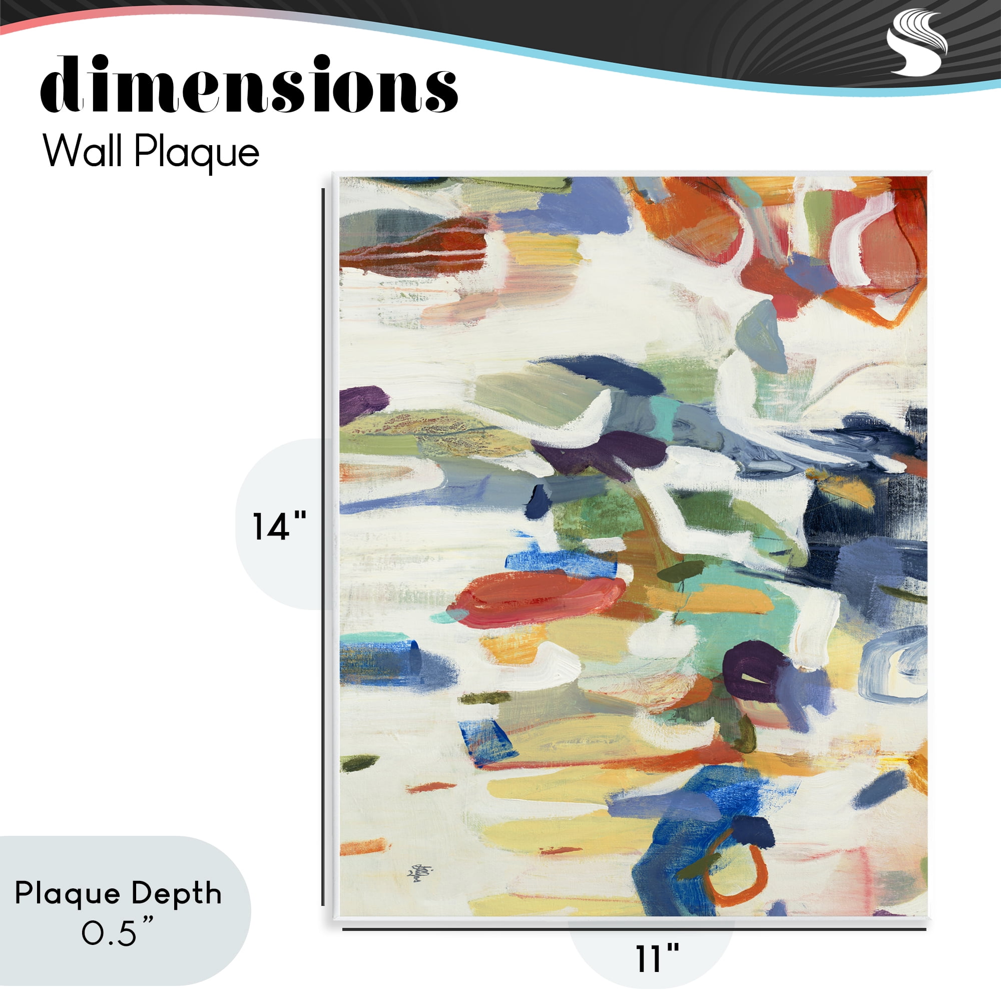 Stupell Industries Primary Hued Abstraction Wall Plaque Art, design by Lisa Ridgers