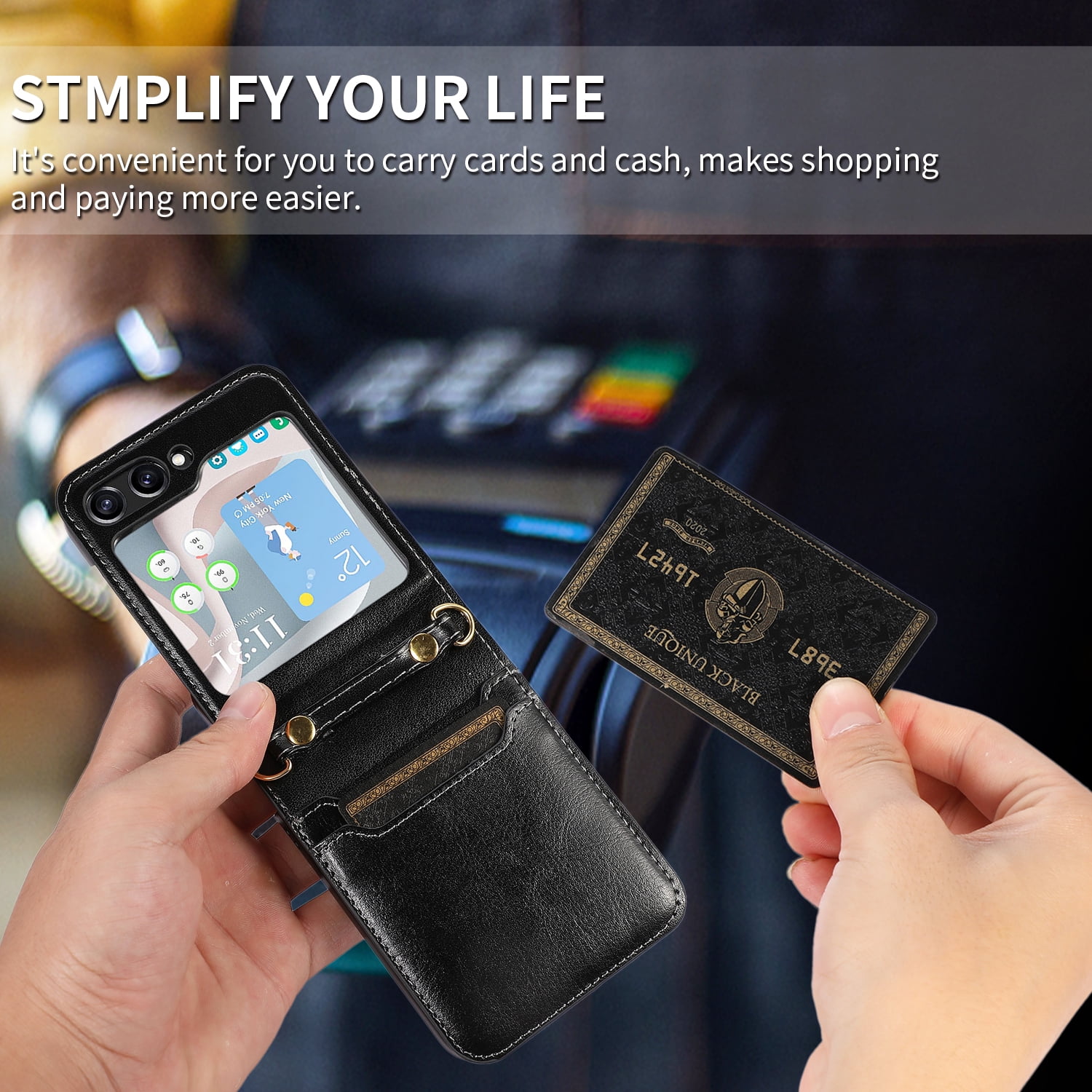 Dteck Crossbody Shoulder Strap Case for Samsung Galaxy Z Flip 6