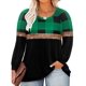 thumbnail image 1 of Top RITERA talla grande para mujer, manga larga, color block green, 1 of 7