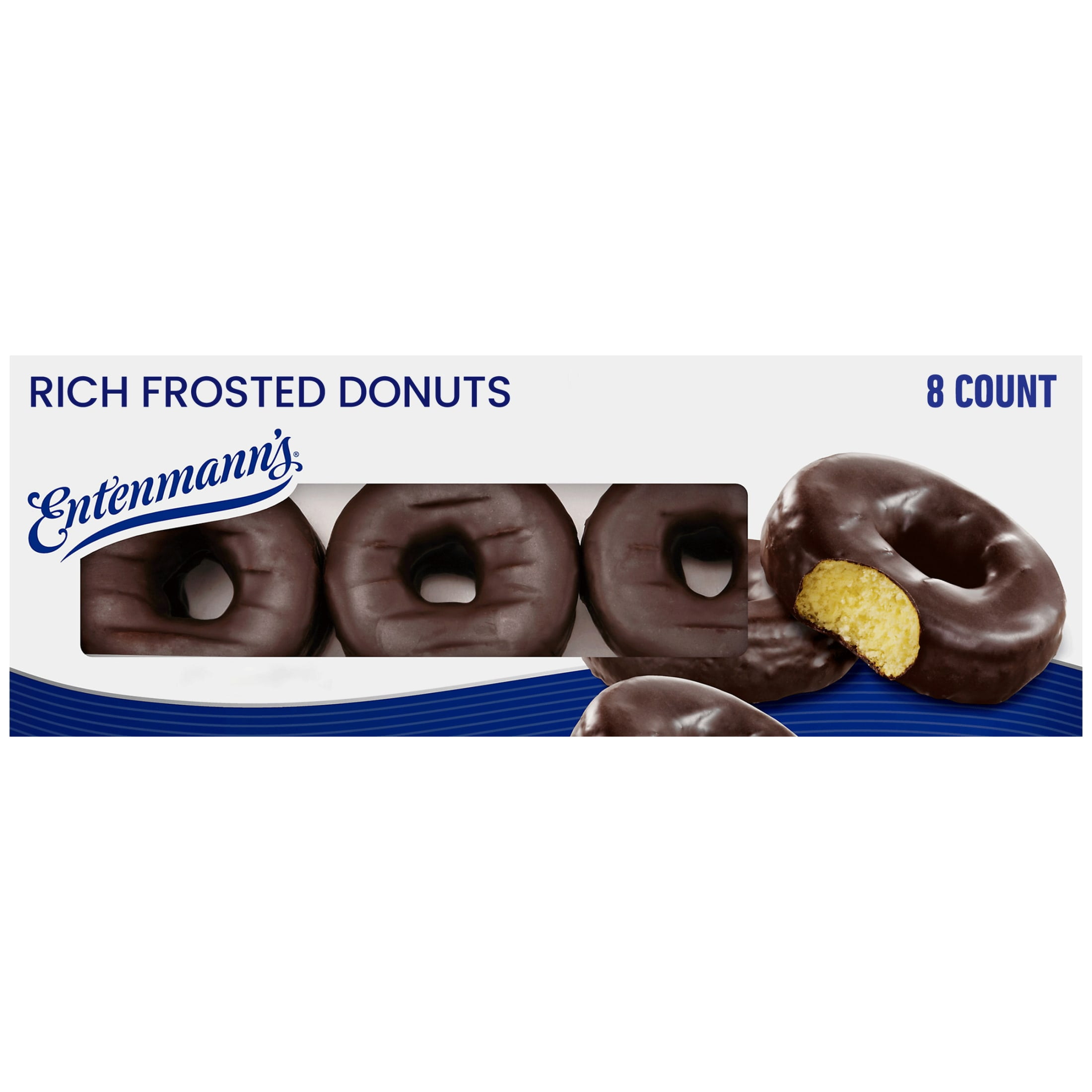 Entenmann's Classic Rich Frosted Donuts, 8 count, Chocolate Donuts, 16.5 oz Box