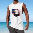 thumbnail image 2 of Sleeveless Crew Neck Shirt for Men Oversized Tank Top Freedom Eagle American USA Flag Tanks Independence Day Blouse Patriotic Shirts Summer Lightweight Tops Daily Errands Tshirts, 2 of 5