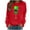 Red(Style 2), variant on NuoCaiYun Sweatshirts for Women St. Patrick's Day Printed Long Sleeved Round Neck Fashionable Casual Hooded Sweatshirt Tops