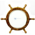 thumbnail image 2 of Nagina International Nautical Wooden Ship Wheel Photo Frame | Natural Wood Finish | Pirate's Home Decor Gift (12 Inches), 2 of 6