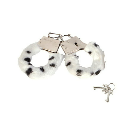 Soft Steel Fuzzy Snow Leopard Furry Handcuffs Hand Cuffs