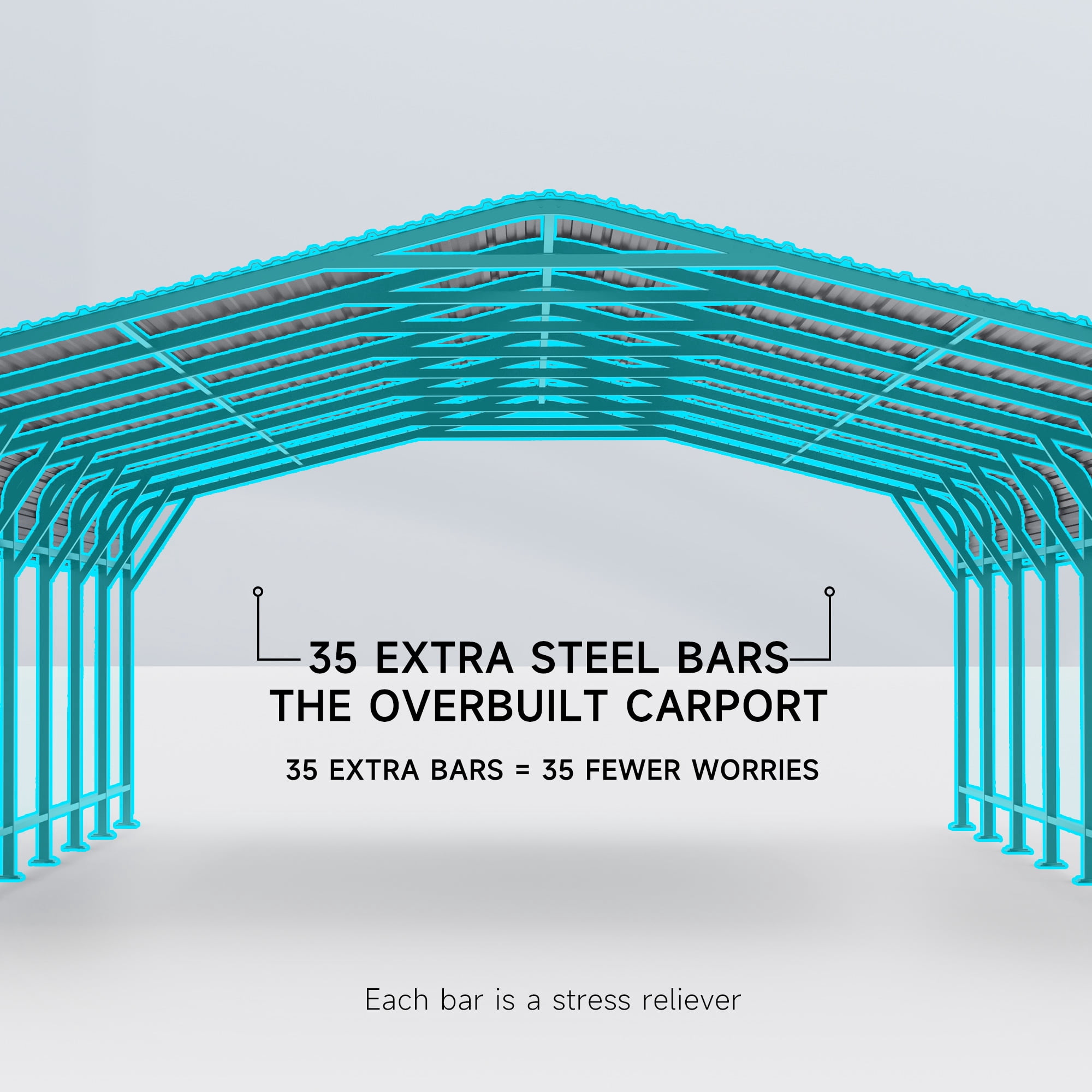 EASYHAWK 20x20 FT Heavy Duty Galvanized Steel Carport - Outdoor Metal Carport Vehicle Shelter for Cars, Trucks, SUVs, Boats & Tractors