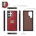thumbnail image 3 of Allytech Wallet Case for Samsung Galaxy S24 Ultra, Zipper Pocket + Card Slots, [Full Body Protection] PU Leather Zipper Wallet Detachable Magnetic Phone Case with Wristband & Buckle - Red, 3 of 9