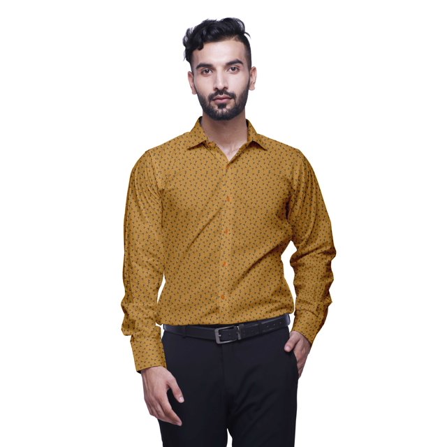 BESTMAN Formal Shirts For Men Slim Fit Printed Full Sleeve Shirts For Men