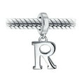 thumbnail image 2 of Personalized Gift Block Letter R Alphabet Initial Dangle Charm Bead for Women for Teen .925 Sterling Silver for European Bracelet, 2 of 4