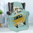 thumbnail image 4 of Kissing Soft Flannel Fleece Throw Blanket, Cartoon Animated All You Need is Love Lettering and Couple's Shadows in a Car, Cozy Plush for Indoor and Outdoor Use, 50" x 70", Multicolor, by Ambesonne, 4 of 5