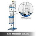 thumbnail image 6 of VEVOR Jacketed Reactor 5L Laboratory Glass Reactor, Jacketed Glass Reactor, Chemical Reaction Vessel, Lab Jacketed Reactor, Reaction Vessel Chemistry, with Digital Display, for Reaction Distillation, 6 of 9