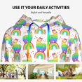 thumbnail image 4 of Wukai Rainbow Llama Print Womens Hoodies Fleece Sweatshirts Long Sleeve Sweaters Pullover Fall Outfits Winter Clothes-Small, 4 of 7