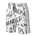 thumbnail image 4 of Rocae Not All Those Who Wander Are Lost 3 for Men's Beach Shorts Casual Elastic Waist Drawstring Summer Beach Shorts,S-3XL-Large, 4 of 6
