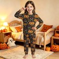 thumbnail image 2 of CONZONE Halloween Pajamas for Girls Pumpkin Pjs Set Hallowmas Jammies Long Sleeve Tops Pants 2 Piece Sleepwear Loungewear for Kids, 2 of 4