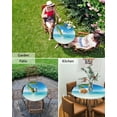 thumbnail image 6 of Fitted Round Tablecloths Table Covers 45-54in,Ocean Hawaii Tropical Palm Landscape Waterproof Elastic Edged Table Cloth for Kitchen Dining Holiday Party Tables Decor,Blue Sky Clear Water, 6 of 6