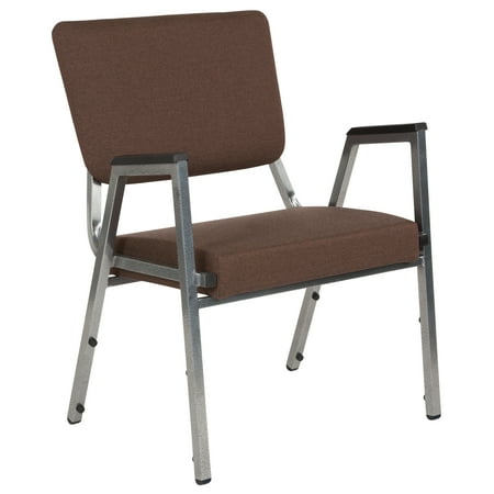 Back Arm Chair - Flash Furniture HERCULES Series 1500 lb. Rated Brown Antimicrobial Fabric Bariatric Medical Reception Arm Chair with 3/4 Panel Back