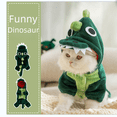thumbnail image 4 of Traje de transformación de dinosaurio lindo gato cálido de franela de otoño e invierno Cachorro Gato ropa divertida para gato de cuatro patas, 4 of 6