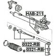 thumbnail image 2 of Febest STEERING RACK BUSHING # HAB-211 OEM 53685-SHJ-A02, 2 of 2