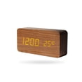 thumbnail image 1 of Yuarrent Despertador LED Dormitorio digital Escritorio Control de voz Relojes de tiempo Decoración Dígito blanco Medidor de temperatura Termómetro Decoración del hogar Madera Marrón Yuarrent HA047832-04B, 1 of 6