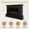 thumbnail image 2 of Modern Ember Patton 64" Black Mantel Electric Fireplace Package, 42" Firebox, 5 Flame Colors, 10 Ember Bed Colors, Log & Crystal Kits, Alexa/Wi-Fi Enabled, 2 of 8