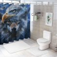 thumbnail image 7 of Orinice Bald Eagle Wolves Blue Background Bathroom Decor Set - Colorful Luxurious Graphic Print Polyester Fabric Fashion Bathroom Decor Sets with Hooks 100% Polyester Chic Modern, 7 of 7