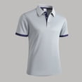 thumbnail image 2 of XDZJLR Men Polo Shirts Short Sleeve Classic Collar Casual Breathable Knit Blend Button Closure Tops Tshirts Shirts For Men S-2Xl, 2 of 4