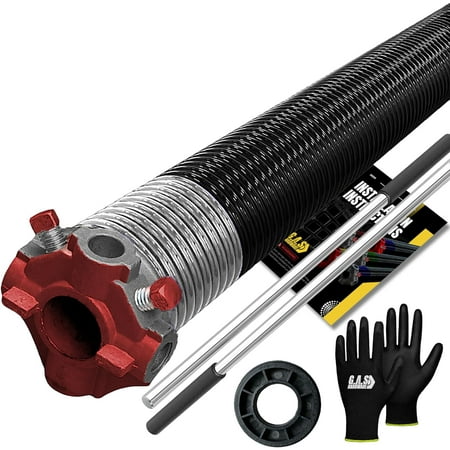 

Garage Door Torsion Spring 295x2x49 for Left Side of Garage Door with Winding Bars 1 Nylon Bushing and Gloves Heavy Duty Precision E-Coating 5-Year Warranty Minimum 30 000 Cycles (Red Cone)