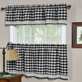 thumbnail image 2 of Traditional Elegance Buffalo Check Window Curtain Tier Pair - 58x24 - Black, 2 of 3