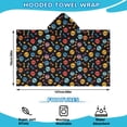 thumbnail image 2 of Black Colorful Skull Bone Pattern Hooded Bath Towel，50"x30" for Ages 3 To 12 Kids, Quick Dry Lightweight Soft Microfiber Hood Beach Towel Cover Up for Kids, 2 of 7
