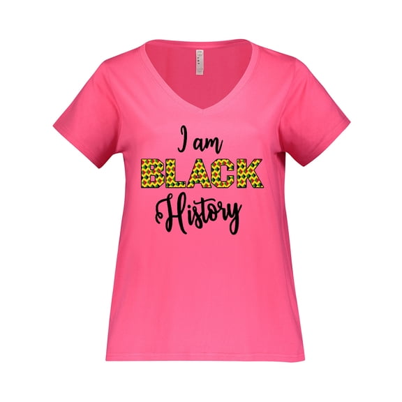 Inktastic I Am Black History Women's Plus Size V-Neck T-Shirt