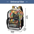 thumbnail image 4 of PVC Transparent Backpacks Clear Backpack for Travel and Outings Black Cat Among Colorful Flowers, 4 of 7
