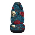 thumbnail image 3 of Uourmeti Car Seat Cover Anti-Wear Interior Decoration Polyester Anti-Slip, Suitable for Van Vans, Skull Rose Bat Print, 3 of 6