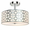 thumbnail image 2 of DLLT Semi Flush Mount Ceiling Light, 3-Light Modern Entry Light Fixture Ceiling Hanging with Drum Shade for Bedroom, Dining Room, Kitchen, Hallway, Entry, Living Room, Brushed Chrome Finish, 2 of 4