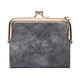 thumbnail image 1 of Cartera retro de cuero con clip para mujer - Portatarjetas plegable multifuncional con cremallera para monedas, 12x10x2cm, 1 of 1