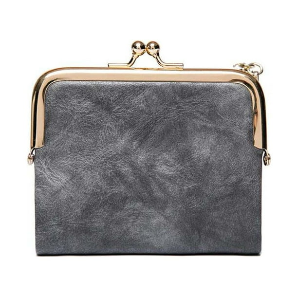 Golpe fuerte portafolios bolsillo plegable clip, cartera retrógrada, mula portátil, marco de metal, para oficina, cartera de moda para mujer