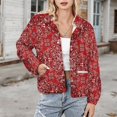 thumbnail image 3 of Jackets for Women Winter Coat Jackets Flannel Stand Collar Jacket(Bandana Style Print,Size:S-4XL), 3 of 7